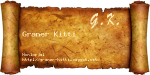 Graner Kitti névjegykártya